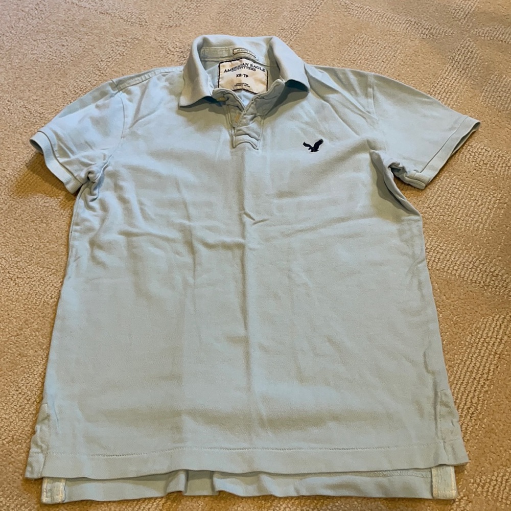 American eagle light blue polo